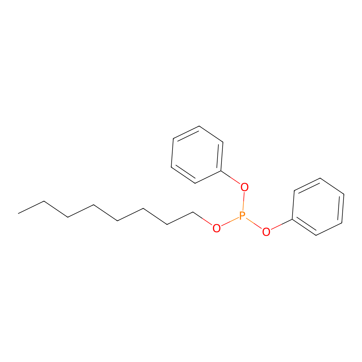 Phosphorous acid, octyl diphenyl ester molecular structure, CAS 3164-55-4