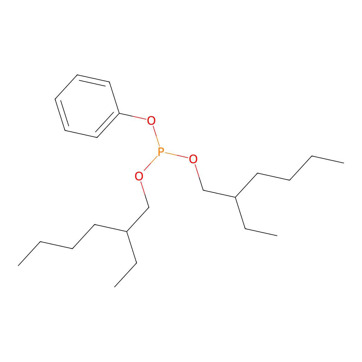 Phosphorous acid, bis(2-ethylhexyl) phenyl ester molecular structure, CAS 3164-60-1