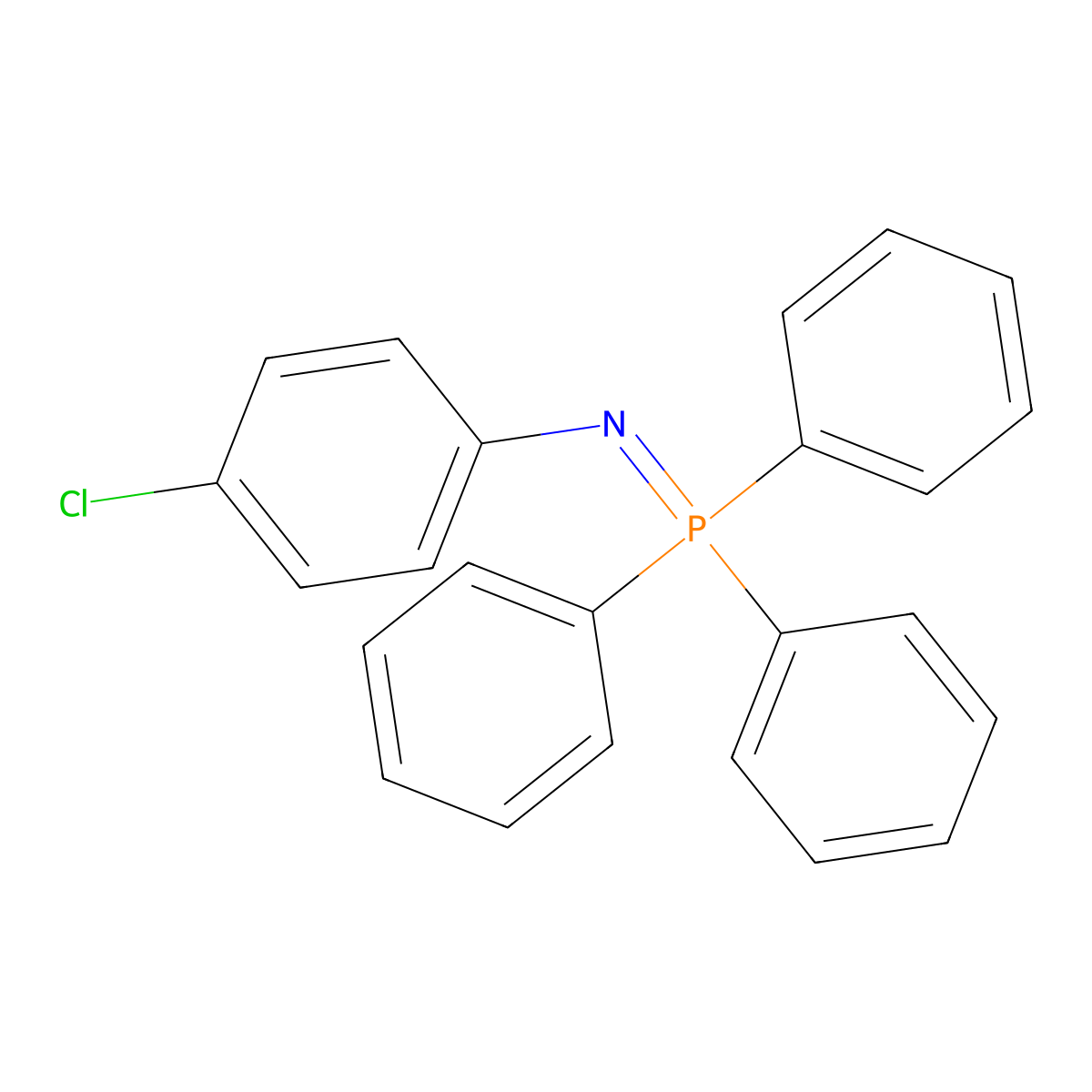Triphenyl[(4-chlorophenyl)imino]phosphorane molecular structure, CAS 31641-65-3