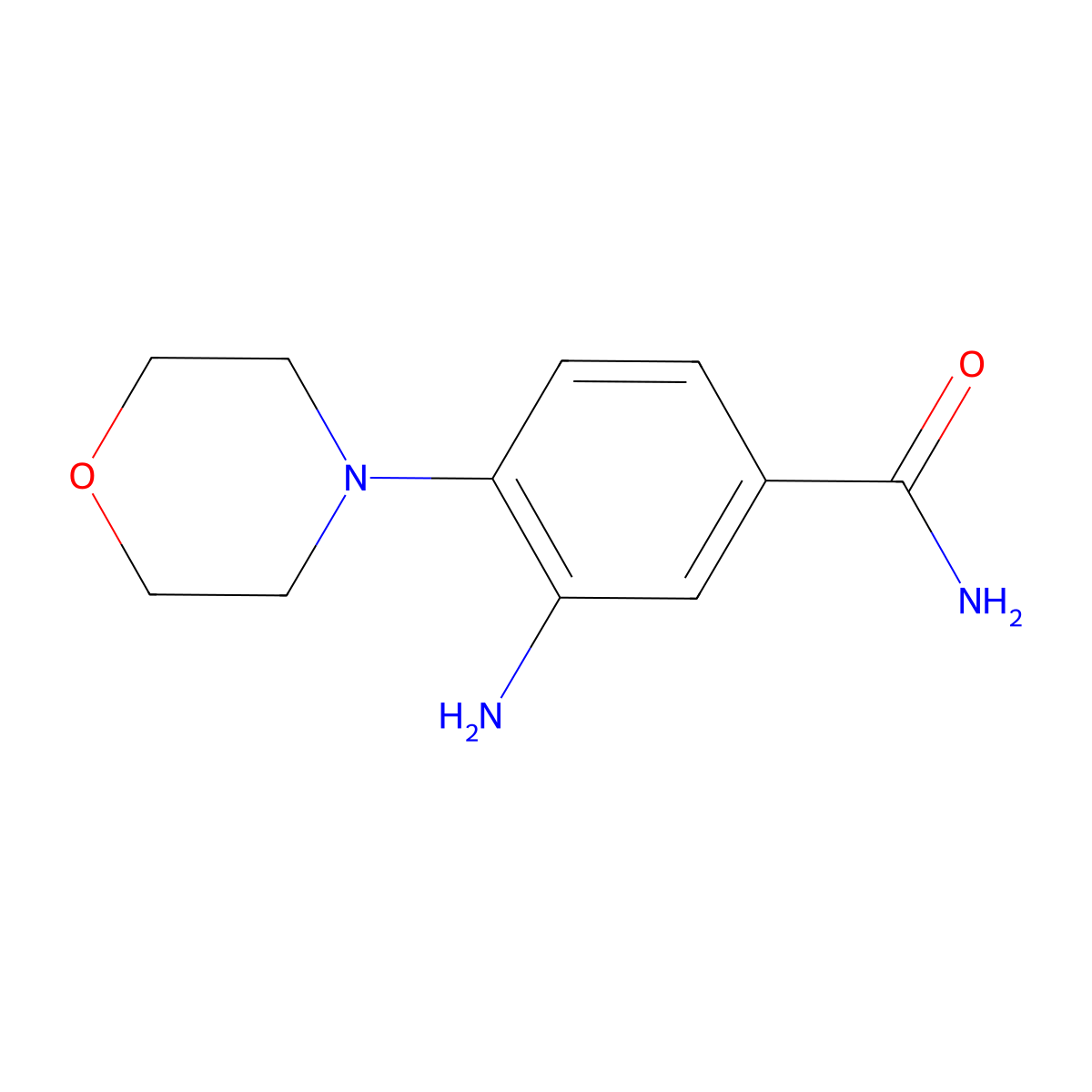3-Amino-4-morpholin-4-yl-benzamide molecular structure, CAS 31642-90-7