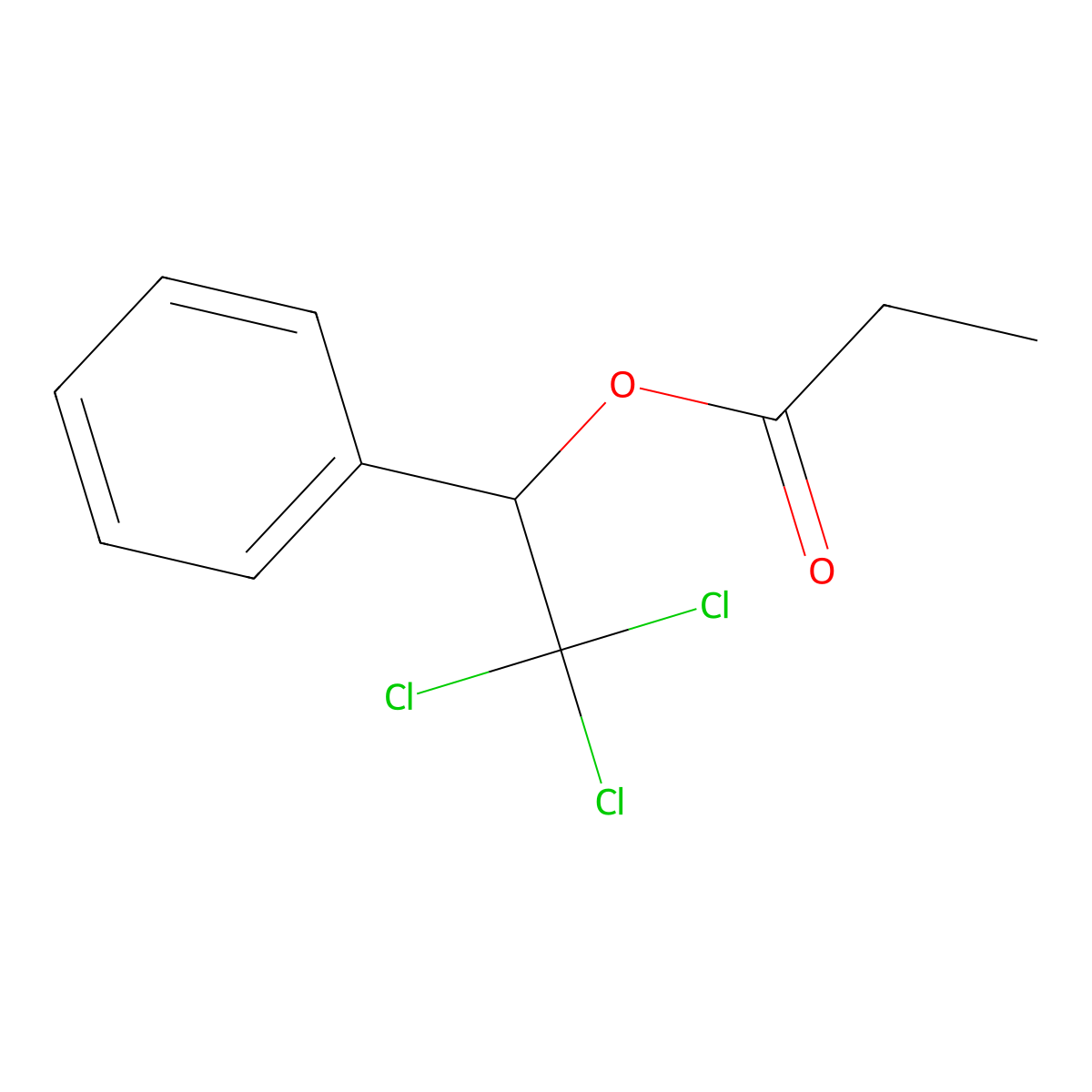 Benzenemethanol, alpha-(trichloromethyl)-, 1-propanoate molecular structure, CAS 31643-14-8