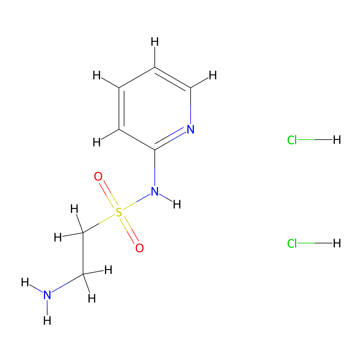 2-amino-N-(pyridin-2-yl)ethane-1-sulfonamide dihydrochloride molecular structure, CAS 31644-49-2