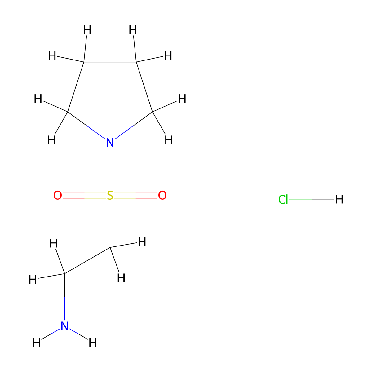 2-(Pyrrolidine-1-sulfonyl)ethanamine hydrochloride molecular structure, CAS 31644-53-8