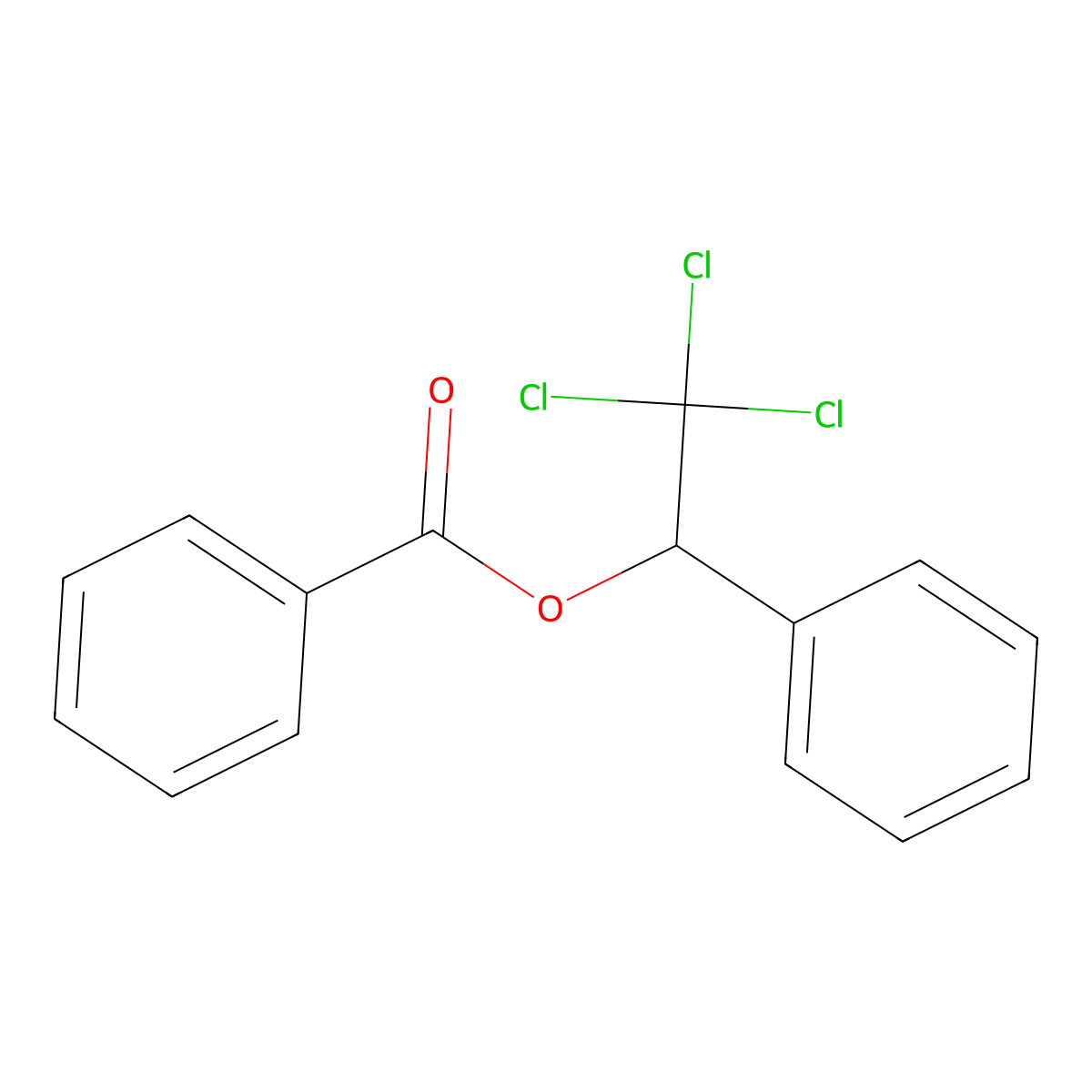 Benzenemethanol, alpha-(trichloromethyl)-, 1-benzoate molecular structure, CAS 31644-71-0