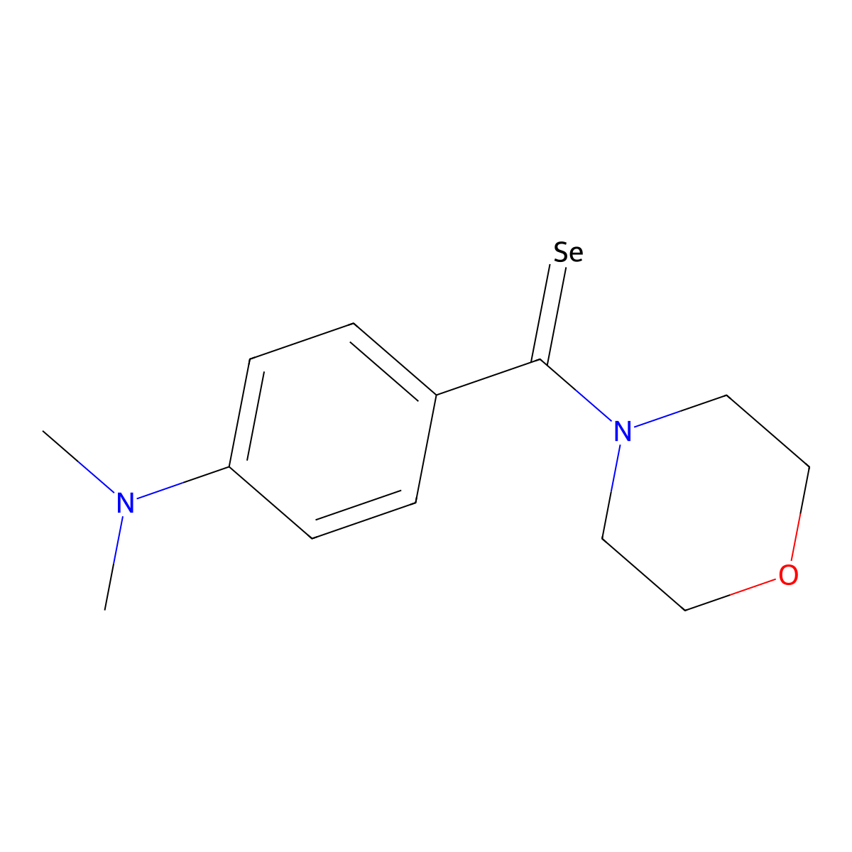 N,N-dimethyl-4-(morpholin-4-ylcarboselenoyl)aniline molecular structure, CAS 31646-11-4