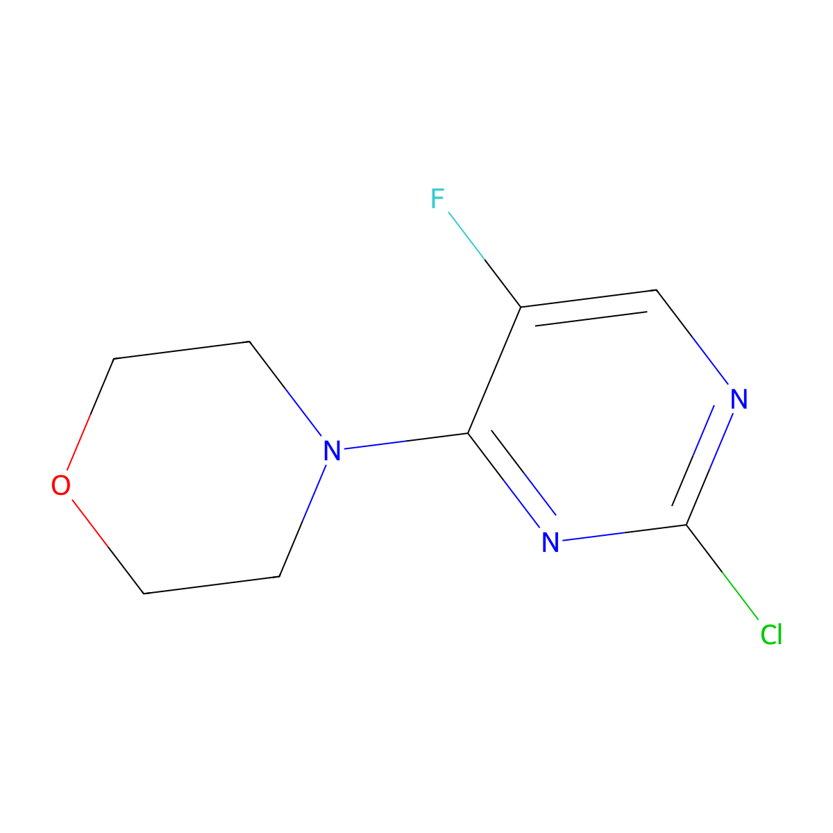 4-(2-Chloro-5-fluoropyrimidin-4-yl)morpholine molecular structure, CAS 31646-53-4