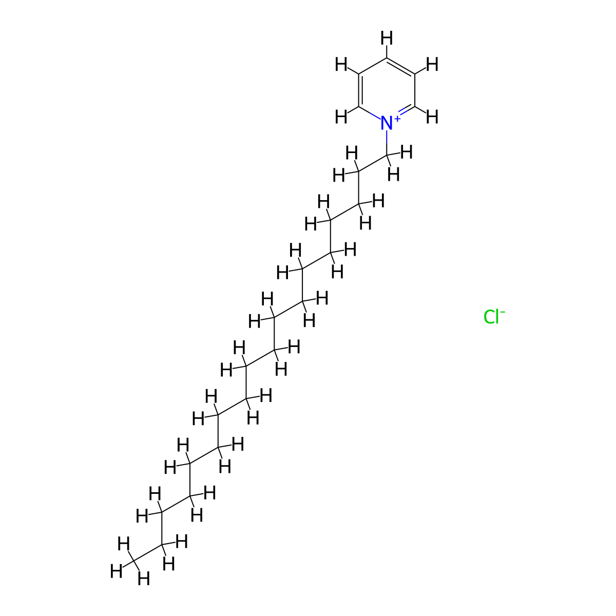 1-Octadecylpyridinium chloride molecular structure, CAS 3165-81-9