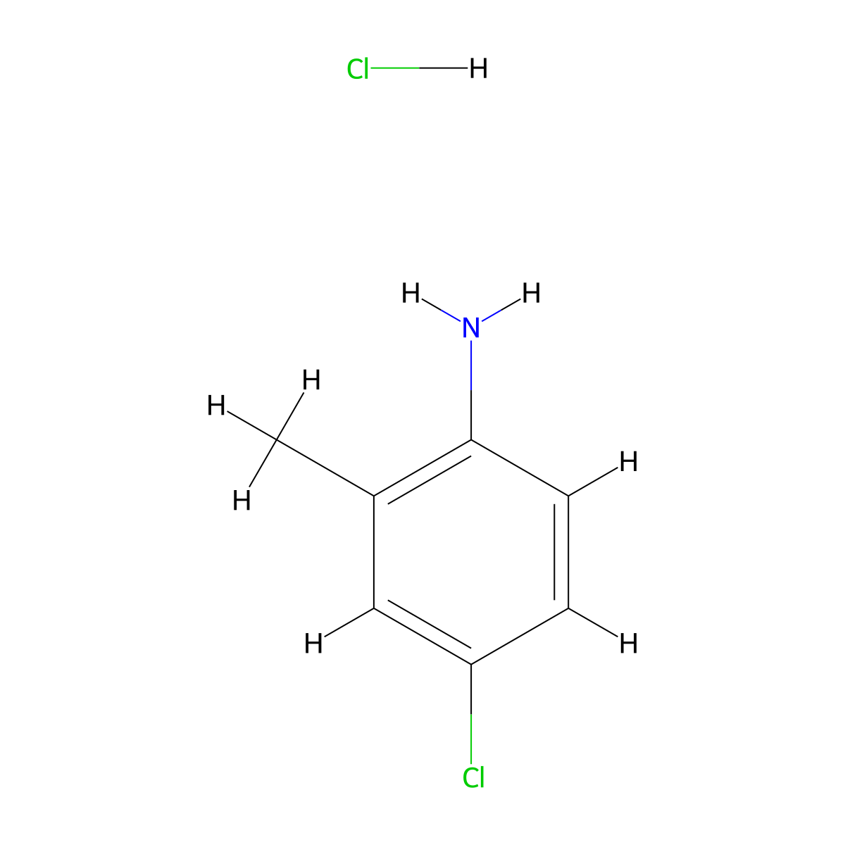 p-Chloro-o-toluidine hydrochloride molecular structure, CAS 3165-93-3