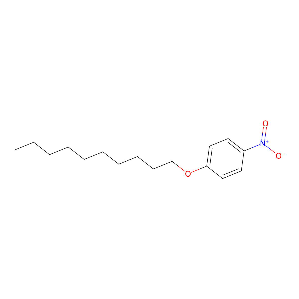 Decyl 4-nitrophenyl ether molecular structure, CAS 31657-37-1