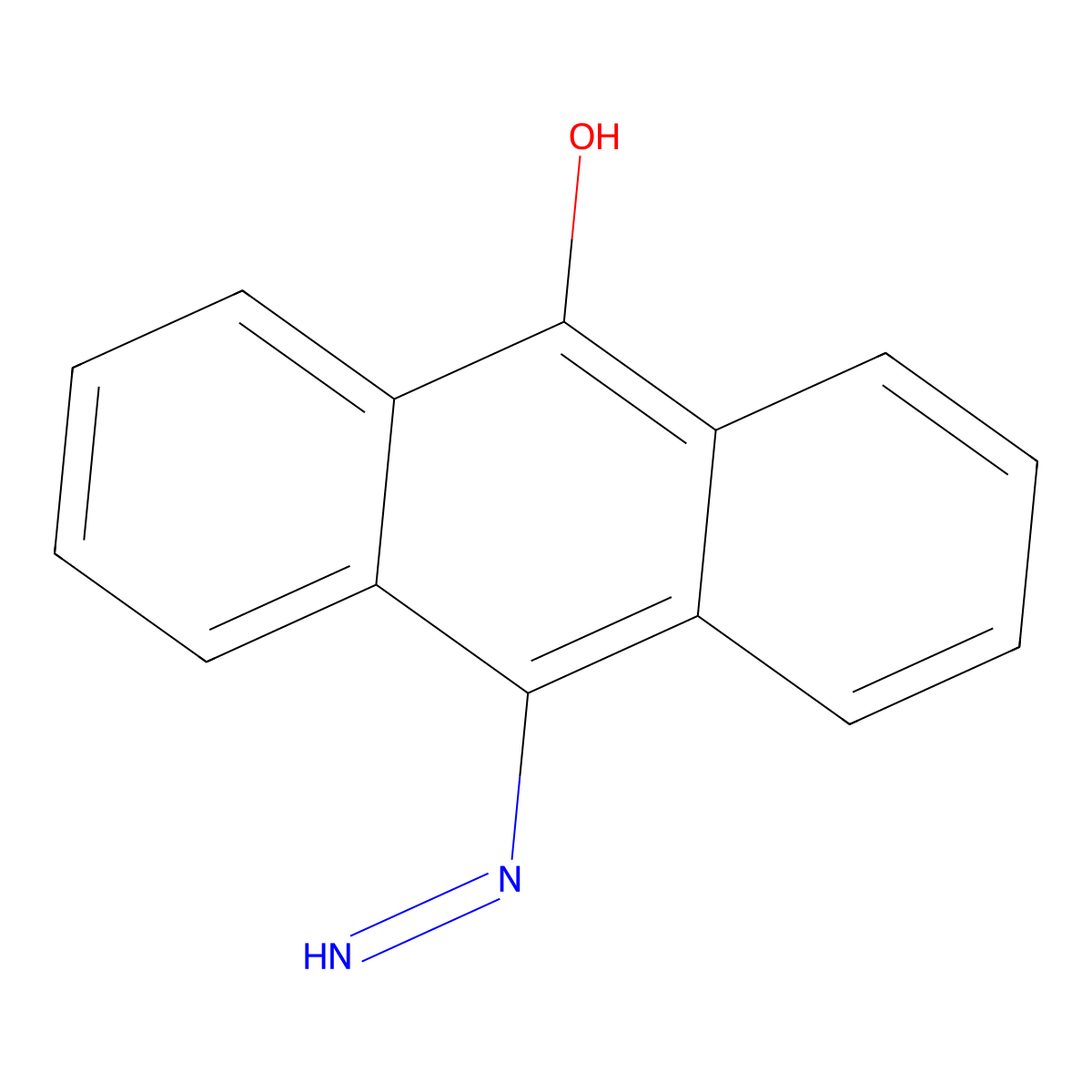 Anthraquinone monohydrazone molecular structure, CAS 3166-13-0