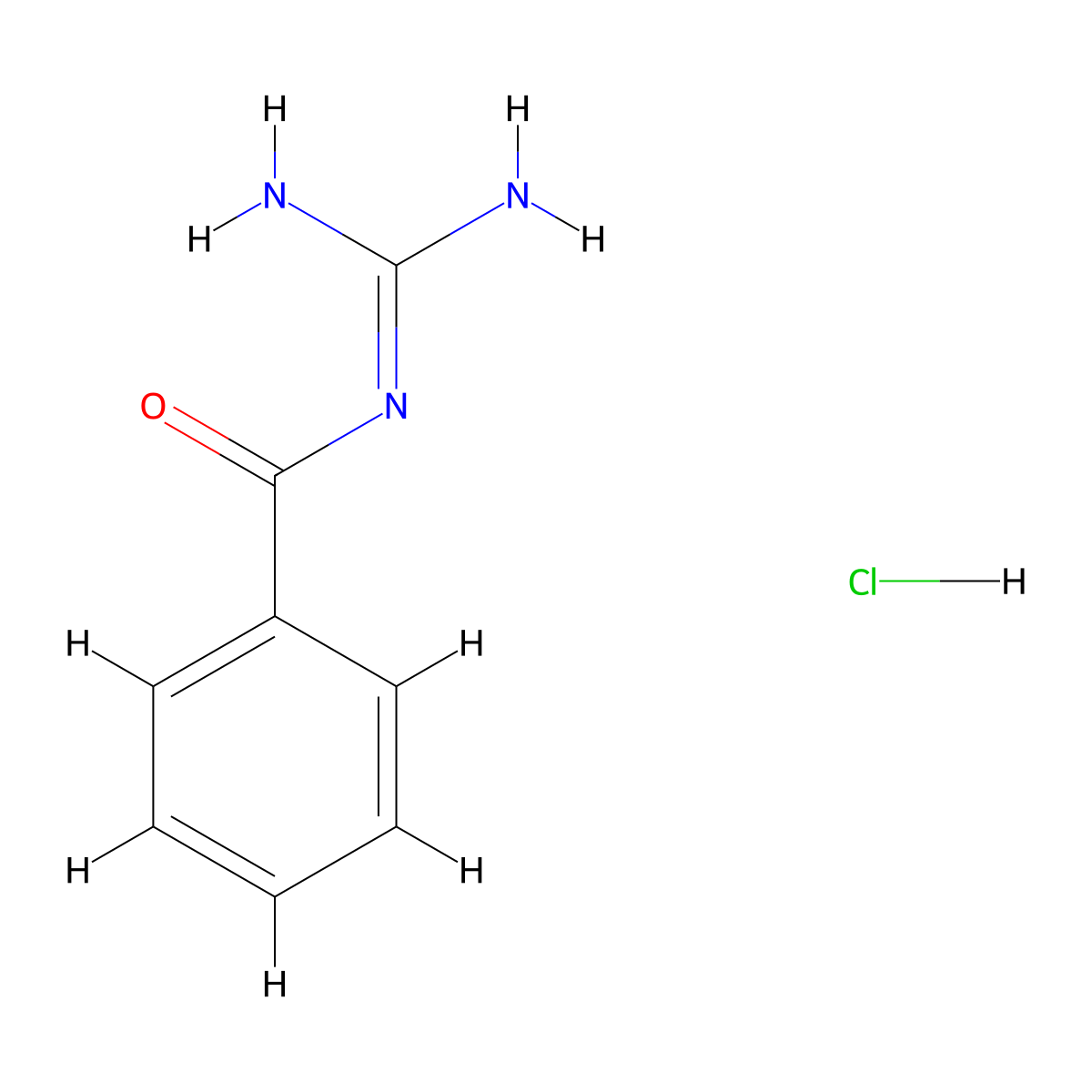 N-benzoylguanidine hydrochloride molecular structure, CAS 3166-28-7