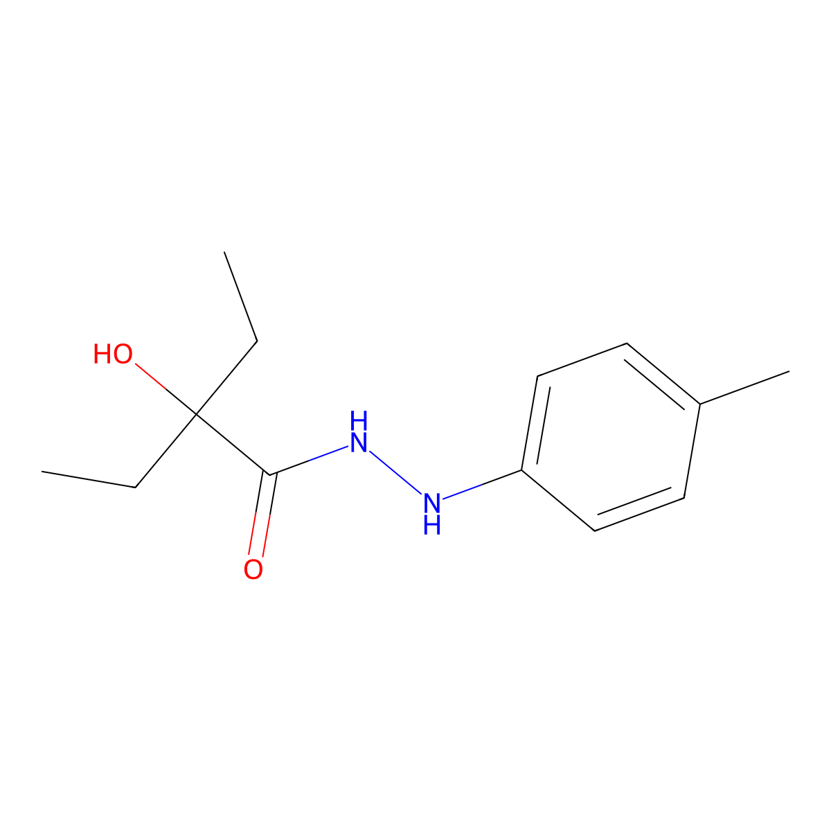 Diethylglycolic acid p-tolylhydrazide molecular structure, CAS 3166-52-7