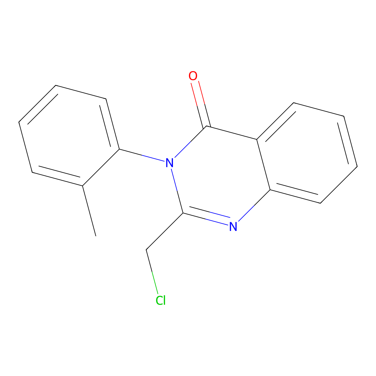 2-(chloromethyl)-3-(2-methylphenyl)quinazolin-4(3H)-one molecular structure, CAS 3166-54-9