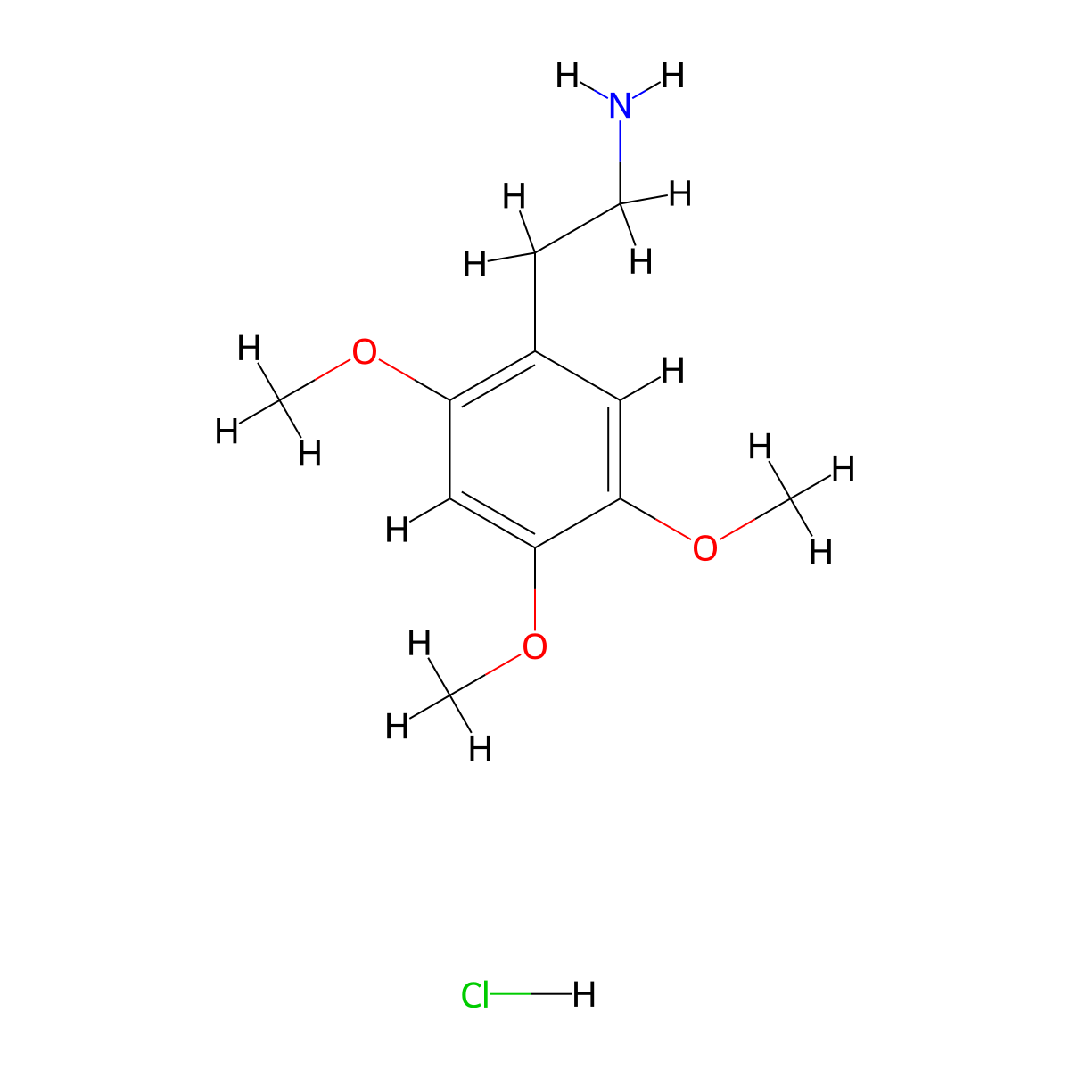 TMPEA hydrochloride molecular structure, CAS 3166-78-7