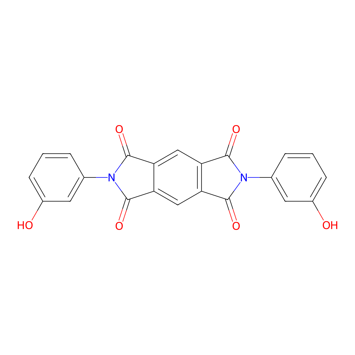 2,6-Bis(3-hydroxyphenyl)pyrrolo[3,4-f]isoindole-1,3,5,7(2H,6H)-tetrone molecular structure, CAS 31663-69-1