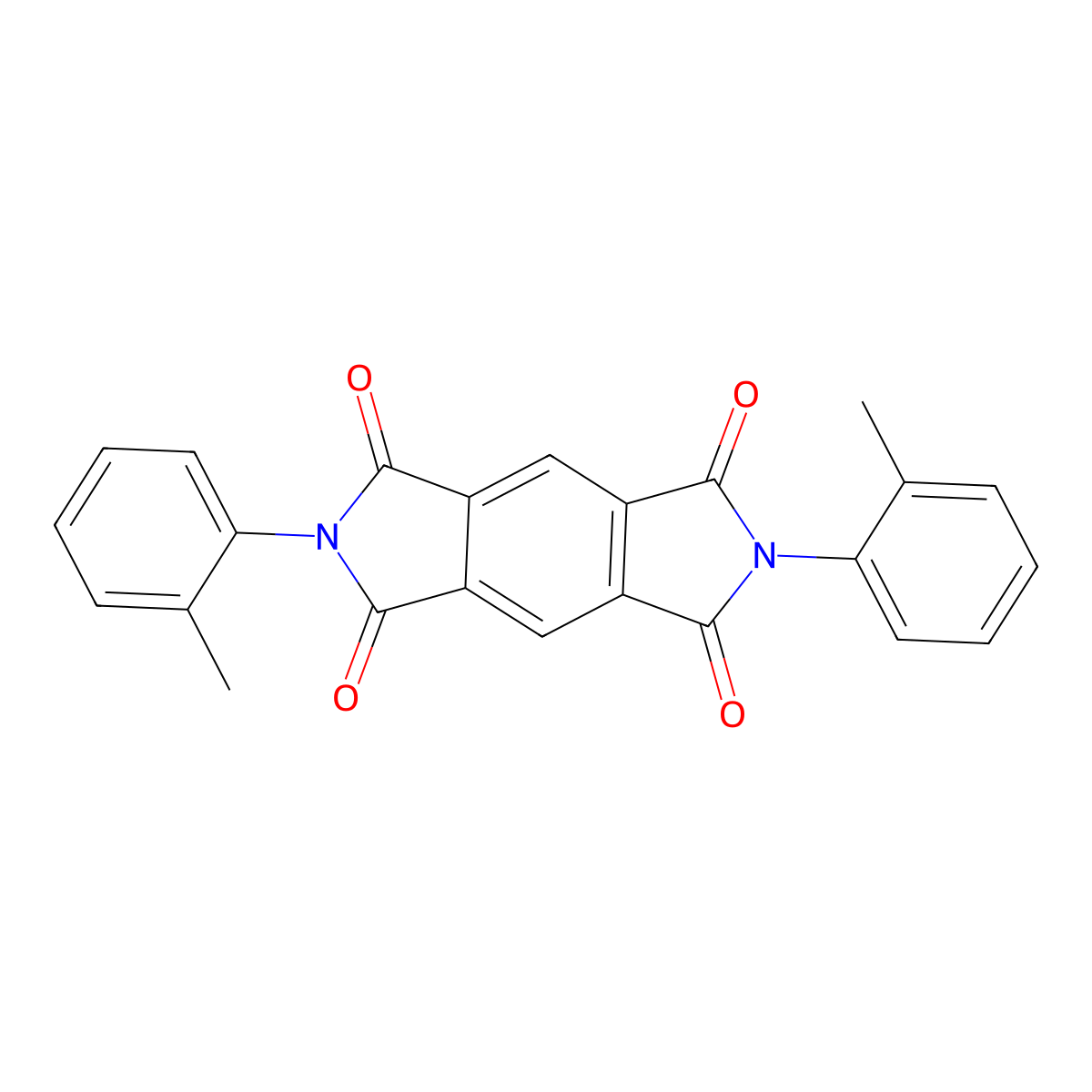 Benzo[1,2-c:4,5-c']dipyrrole-1,3,5,7(2H,6H)-tetrone, 2,6-bis(2-methylphenyl)- molecular structure, CAS 31663-73-7