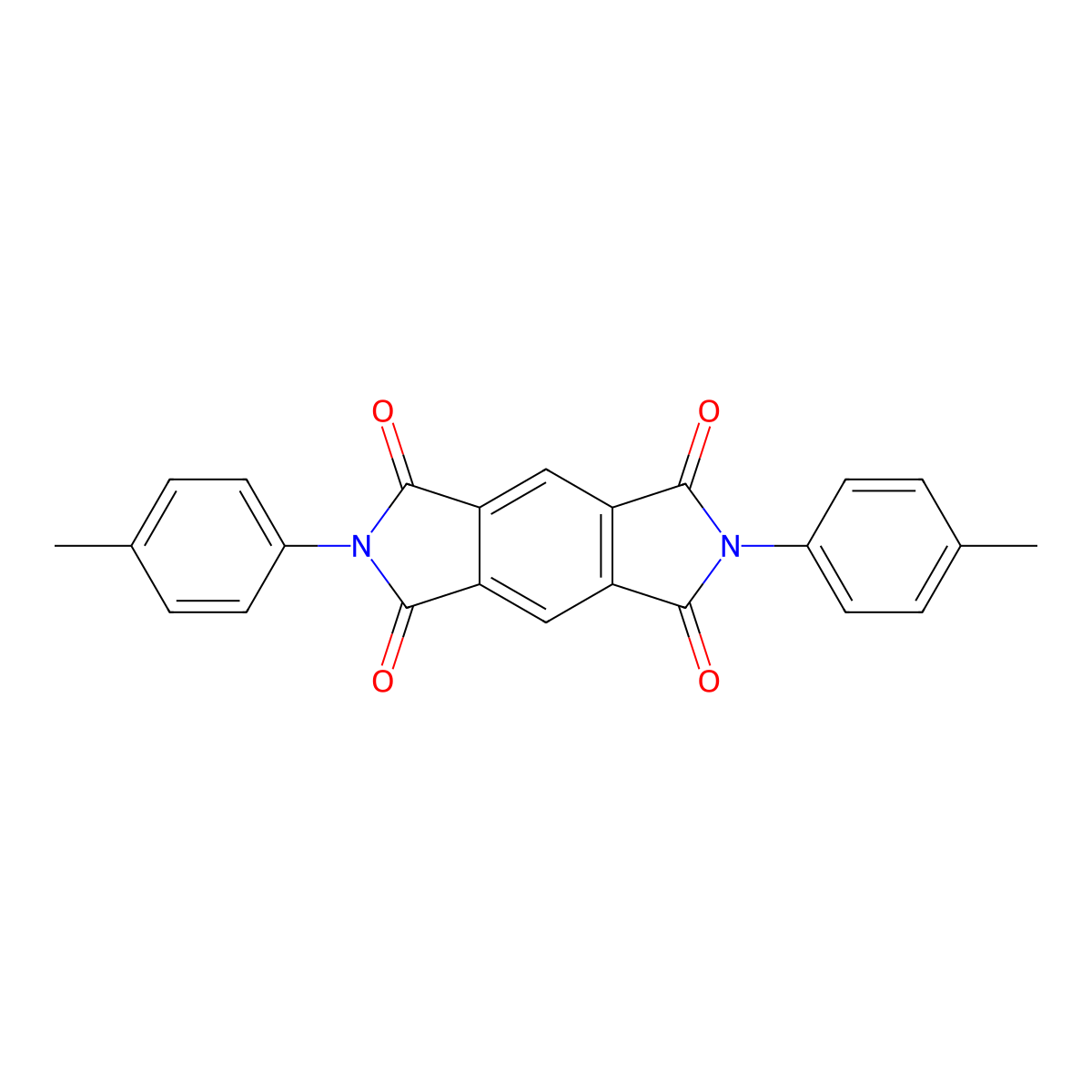 Benzo[1,2-c:4,5-c']dipyrrole-1,3,5,7(2H,6H)-tetrone, 2,6-bis(4-methylphenyl)- molecular structure, CAS 31663-75-9