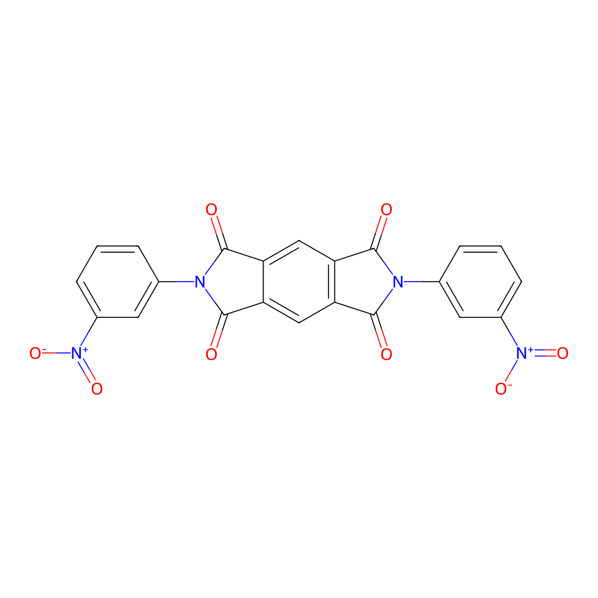 2,6-Bis(3-nitrophenyl)pyrrolo[3,4-f]isoindole-1,3,5,7(2H,6H)-tetrone molecular structure, CAS 31663-77-1
