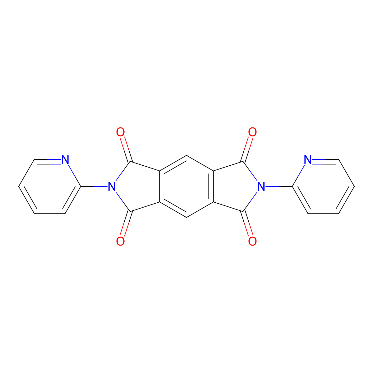 2,6-Dipyridin-2-ylpyrrolo[3,4-f]isoindole-1,3,5,7-tetrone molecular structure, CAS 31663-81-7