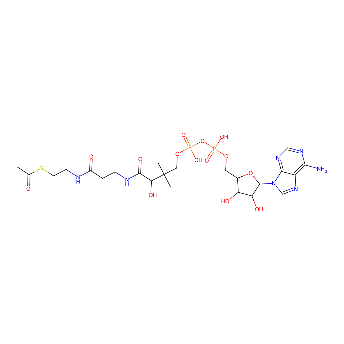 Acetyl-dephospho-coa molecular structure, CAS 31664-34-3