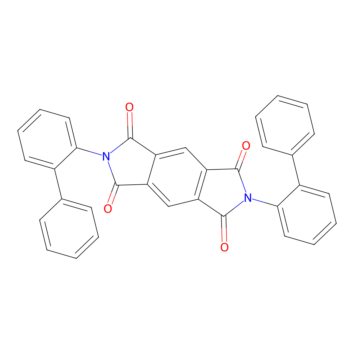 2,6-Di[1,1'-biphenyl]-2-ylpyrrolo[3,4-f]isoindole-1,3,5,7(2H,6H)-tetrone molecular structure, CAS 31664-78-5