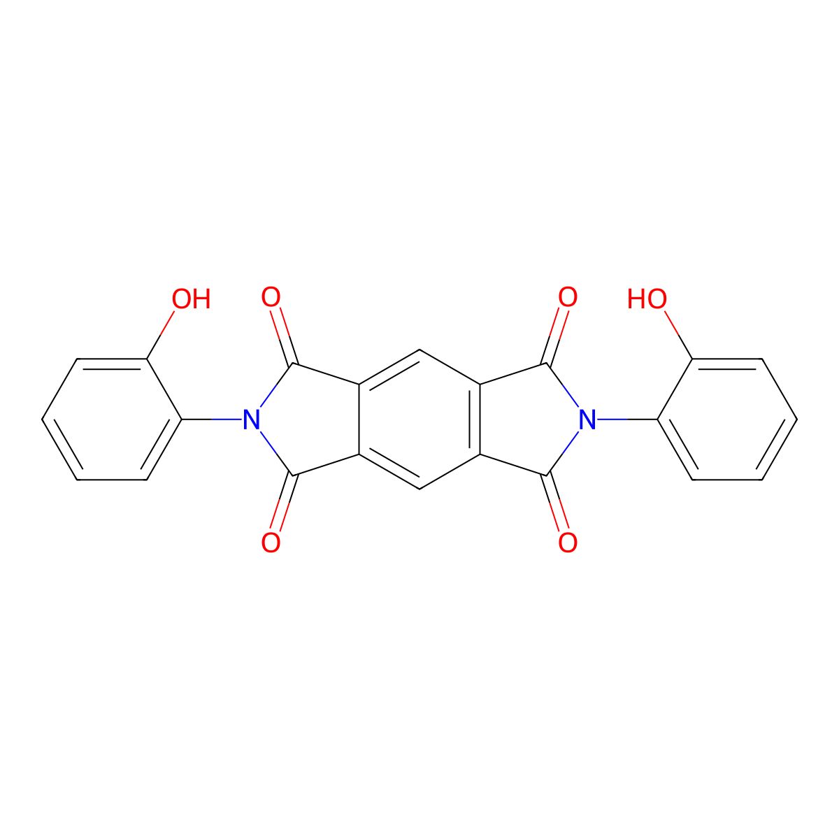 2,6-Bis(2-hydroxyphenyl)pyrrolo[3,4-f]isoindole-1,3,5,7-tetrone molecular structure, CAS 31664-79-6