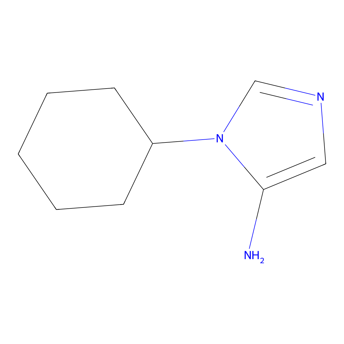 1-cyclohexyl-1H-imidazol-5-amine molecular structure, CAS 31665-45-9