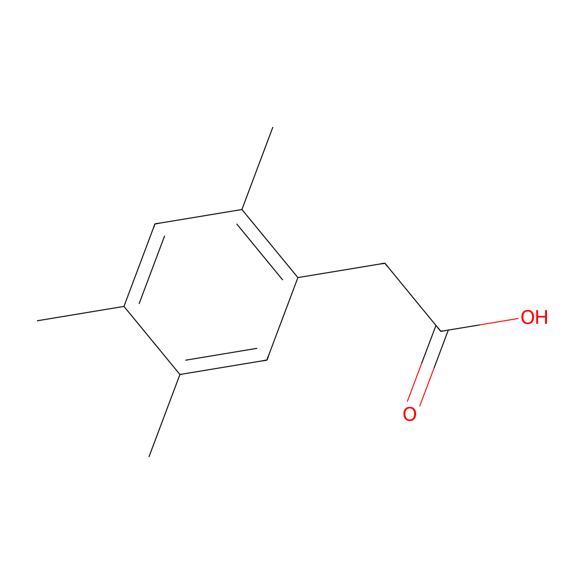 2-(2,4,5-Trimethylphenyl)acetic acid molecular structure, CAS 3167-01-9