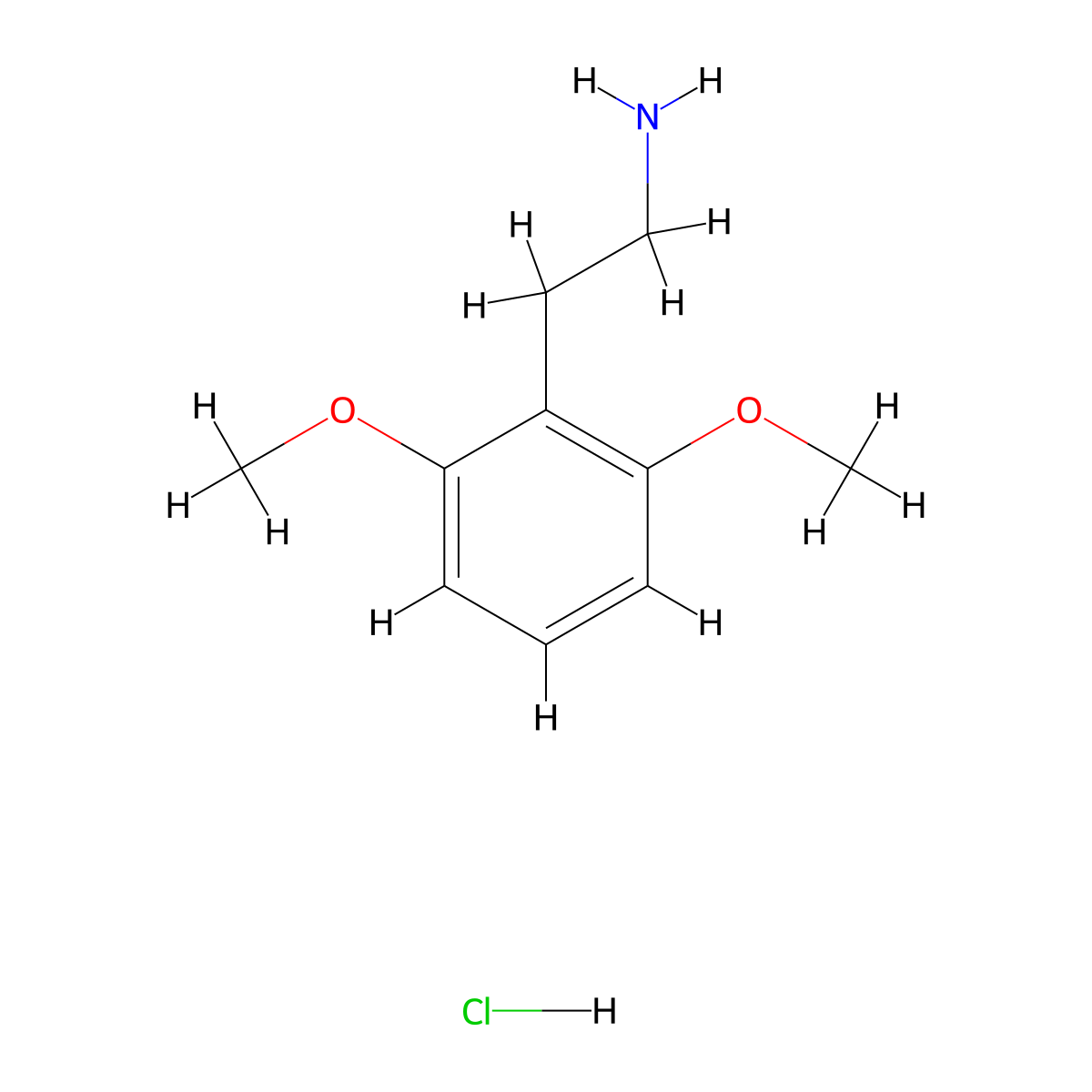 2-(2,6-Dimethoxyphenyl)ethan-1-amine hydrochloride molecular structure, CAS 3167-06-4
