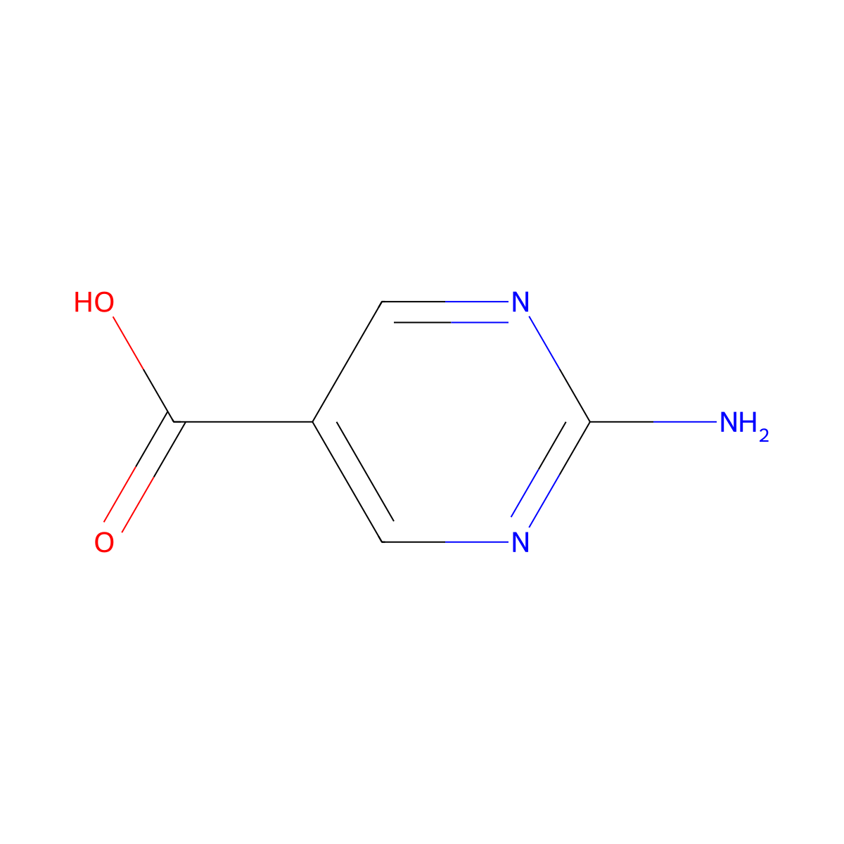 2-aminopyrimidine-5-carboxylic Acid molecular structure, CAS 3167-50-8
