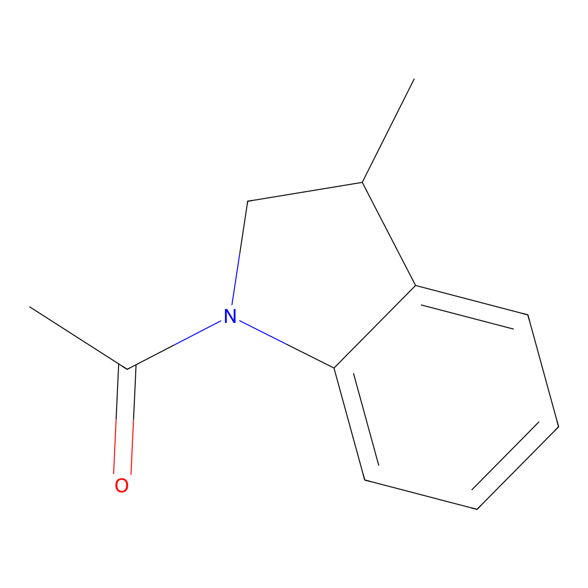 1-(3-Methyl-2,3-dihydro-1H-indol-1-yl)ethan-1-one molecular structure, CAS 31676-46-7