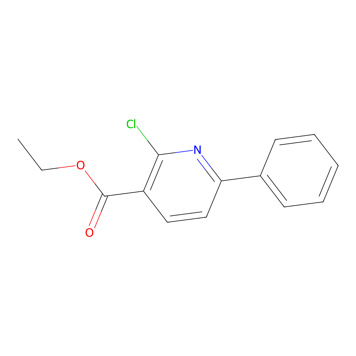 Ethyl 2-chloro-6-phenylnicotinate molecular structure, CAS 31676-61-6