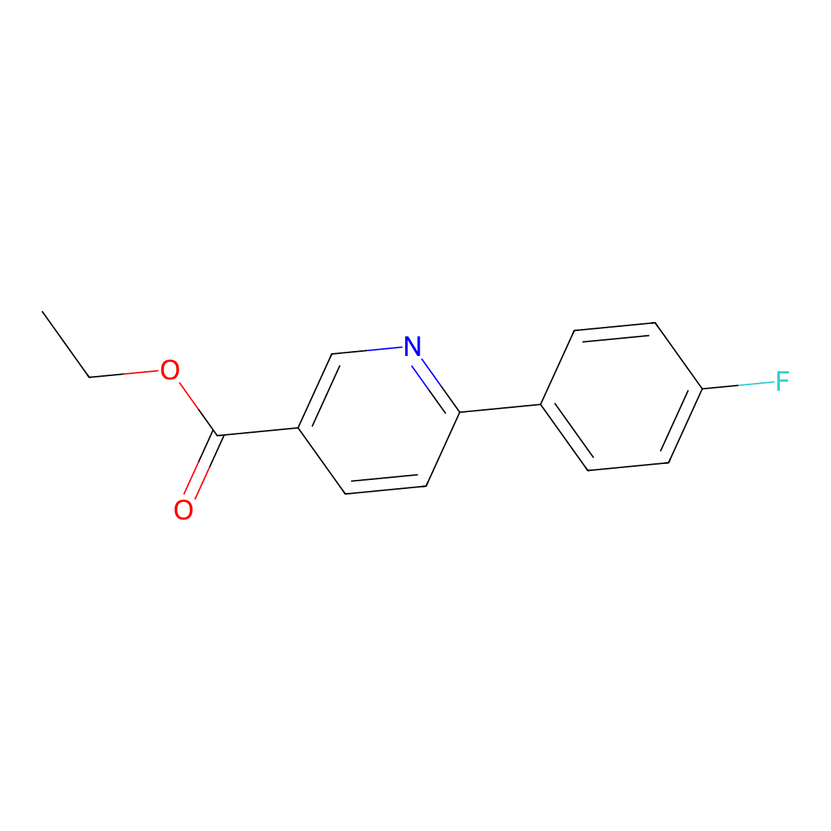 6-(4-Fluoro-phenyl)-nicotinic acid ethyl ester molecular structure, CAS 31676-63-8