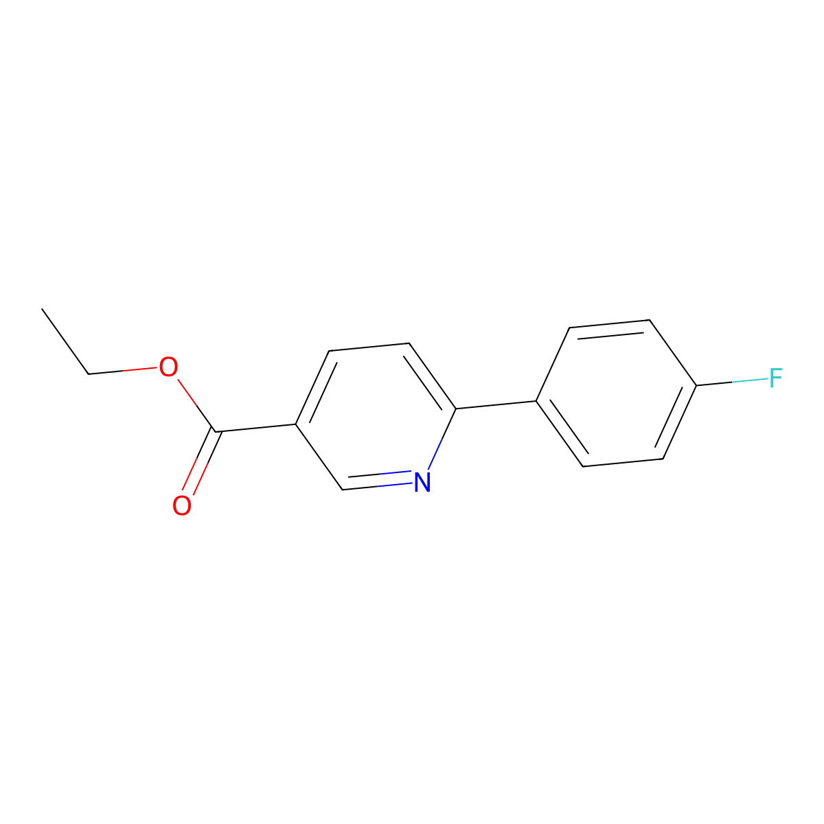 6-(4-Fluoro-phenyl)-nicotinic acid ethyl ester molecular structure, CAS 31676-63-8