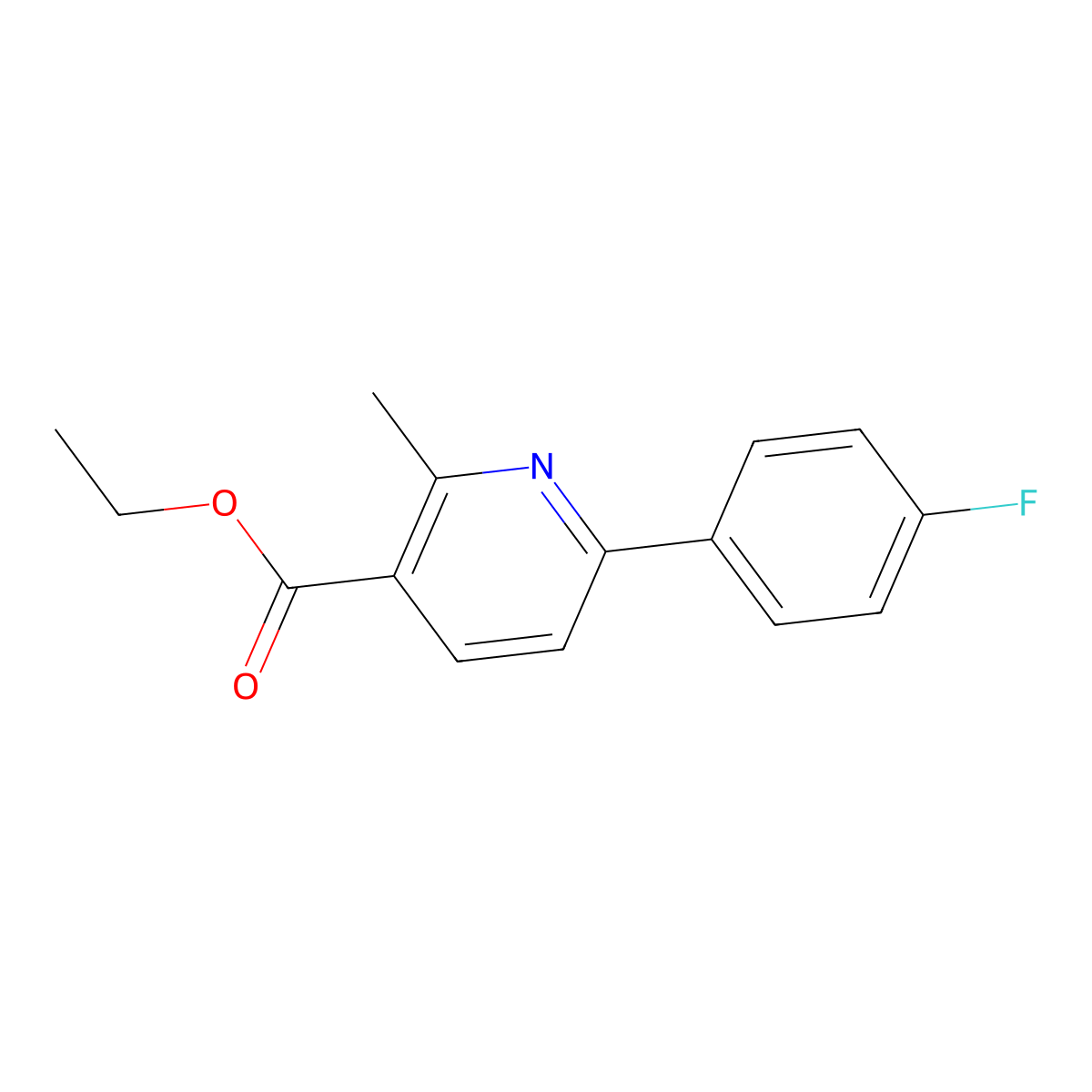 Ethyl 6-(4-fluorophenyl)-2-methylpyridine-3-carboxylate molecular structure, CAS 31676-67-2