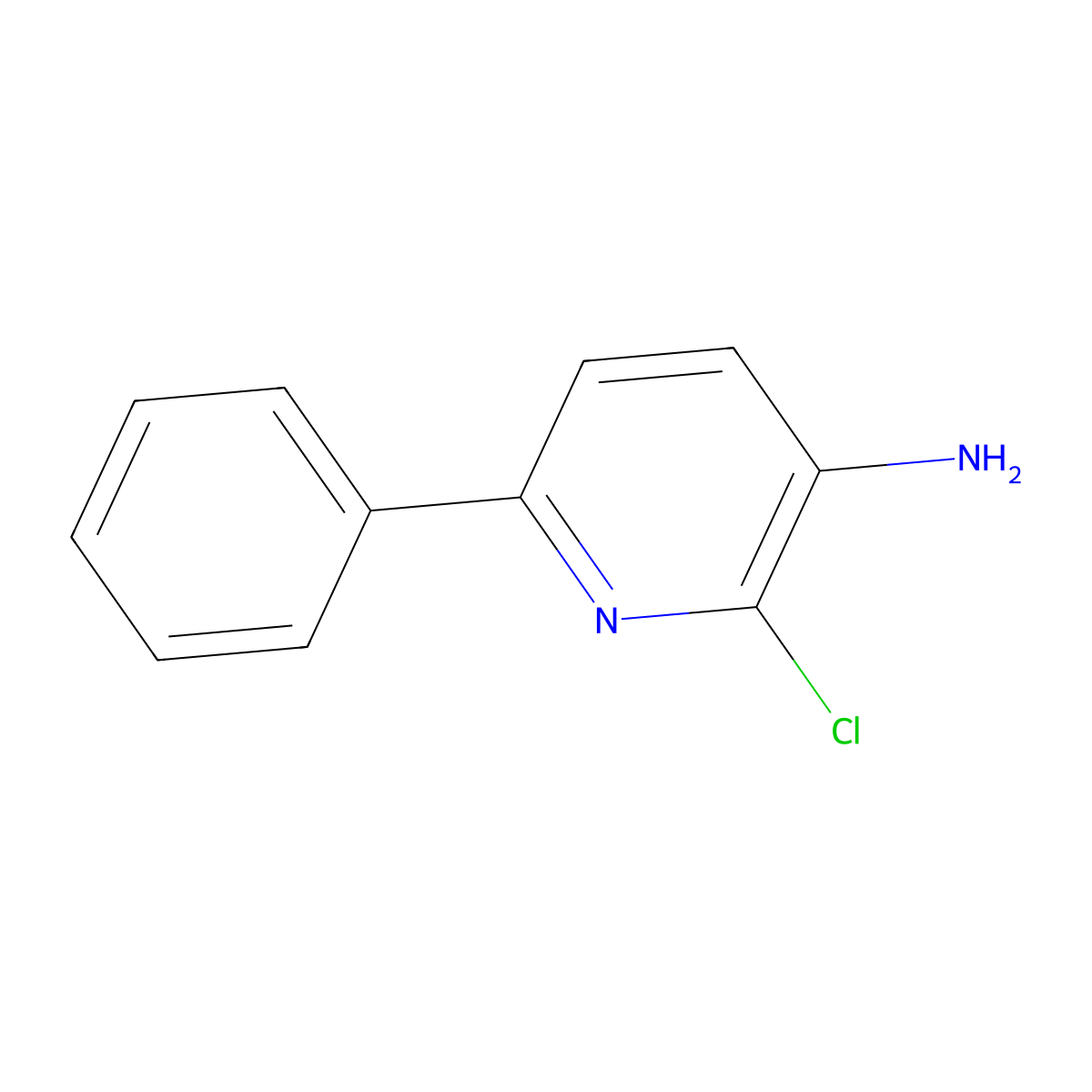 2-Chloro-6-phenylpyridin-3-amine molecular structure, CAS 31676-71-8
