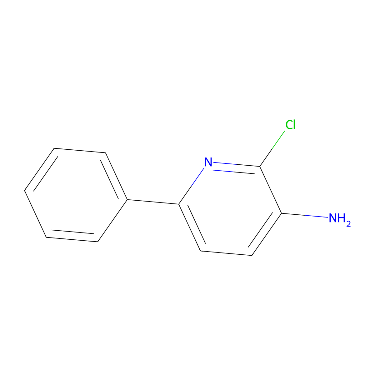 2-Chloro-6-phenylpyridin-3-amine molecular structure, CAS 31676-71-8