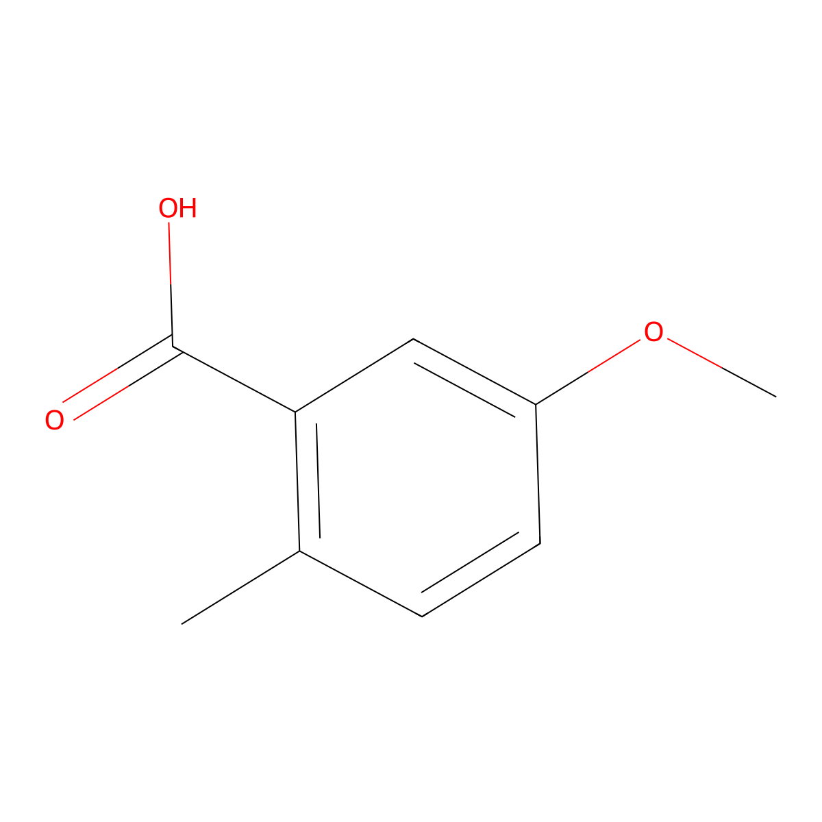 5-Methoxy-2-methylbenzoic acid molecular structure, CAS 3168-59-0