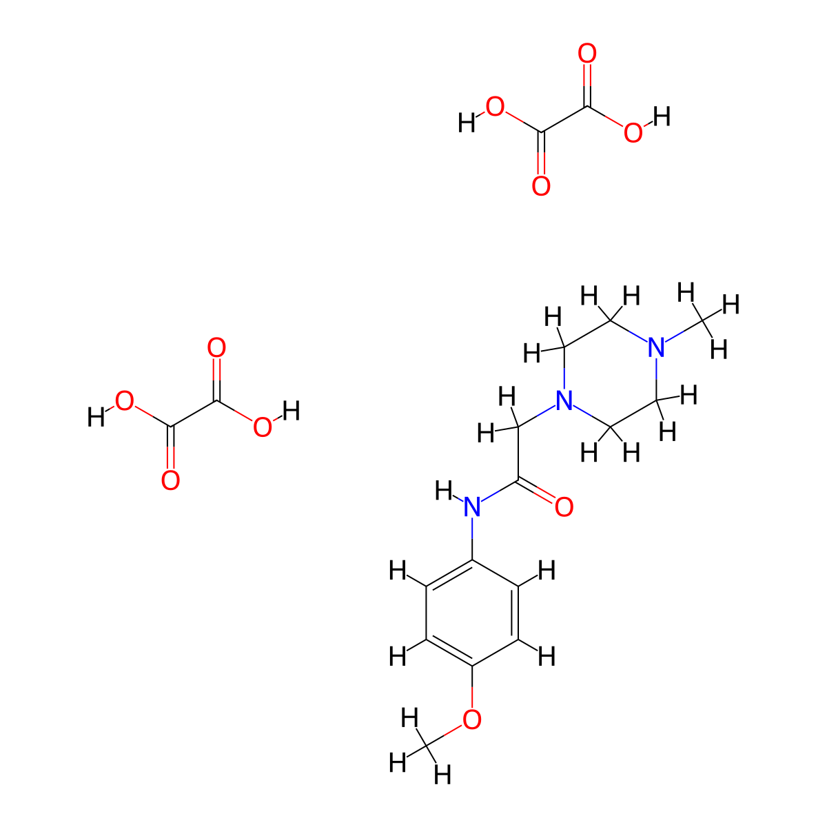 N-(4-methoxyphenyl)-2-(4-methylpiperazin-1-yl)acetamide dioxalate molecular structure, CAS 316806-27-6