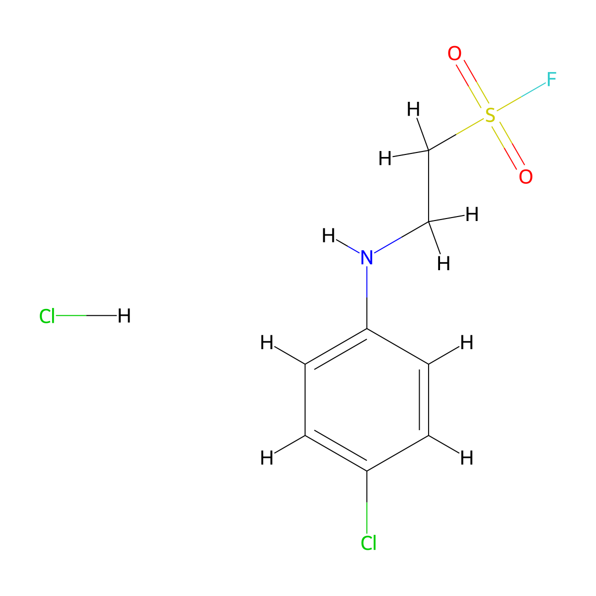 2-((4-Chlorophenyl)amino)ethanesulfonyl fluoride hydrochloride molecular structure, CAS 316806-50-5