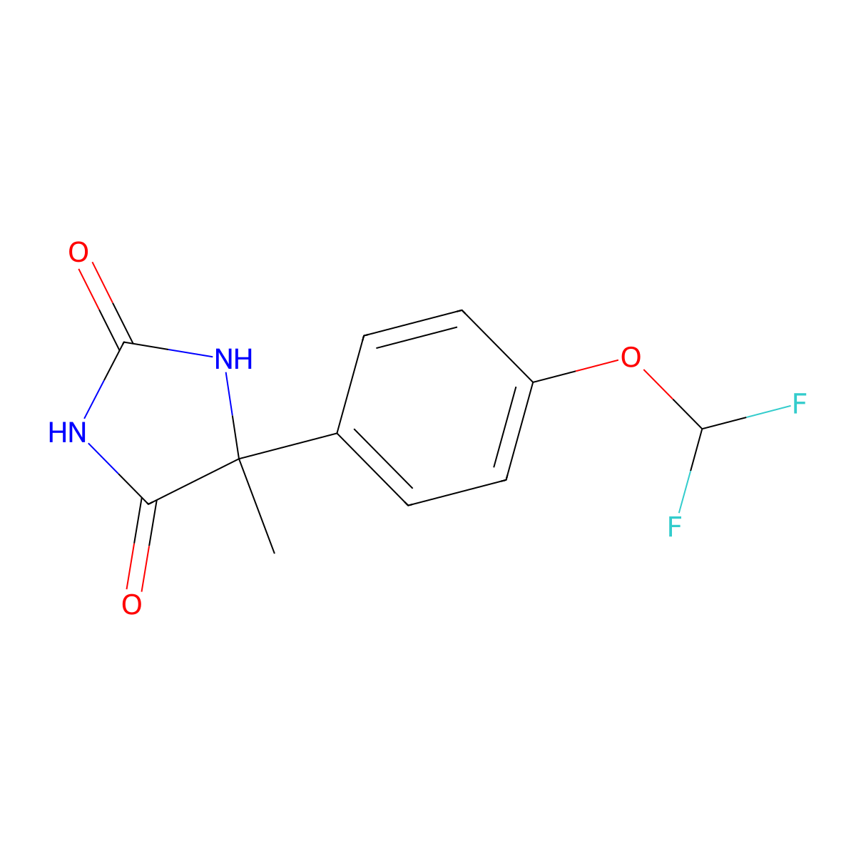 5-[4-(Difluoromethoxy)phenyl]-5-methylimidazolidine-2,4-dione molecular structure, CAS 316806-56-1