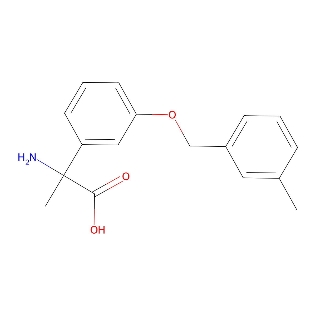 alpha-Amino-alpha-methyl-3-[(3-methylphenyl)methoxy]benzeneacetic acid molecular structure, CAS 316806-57-2