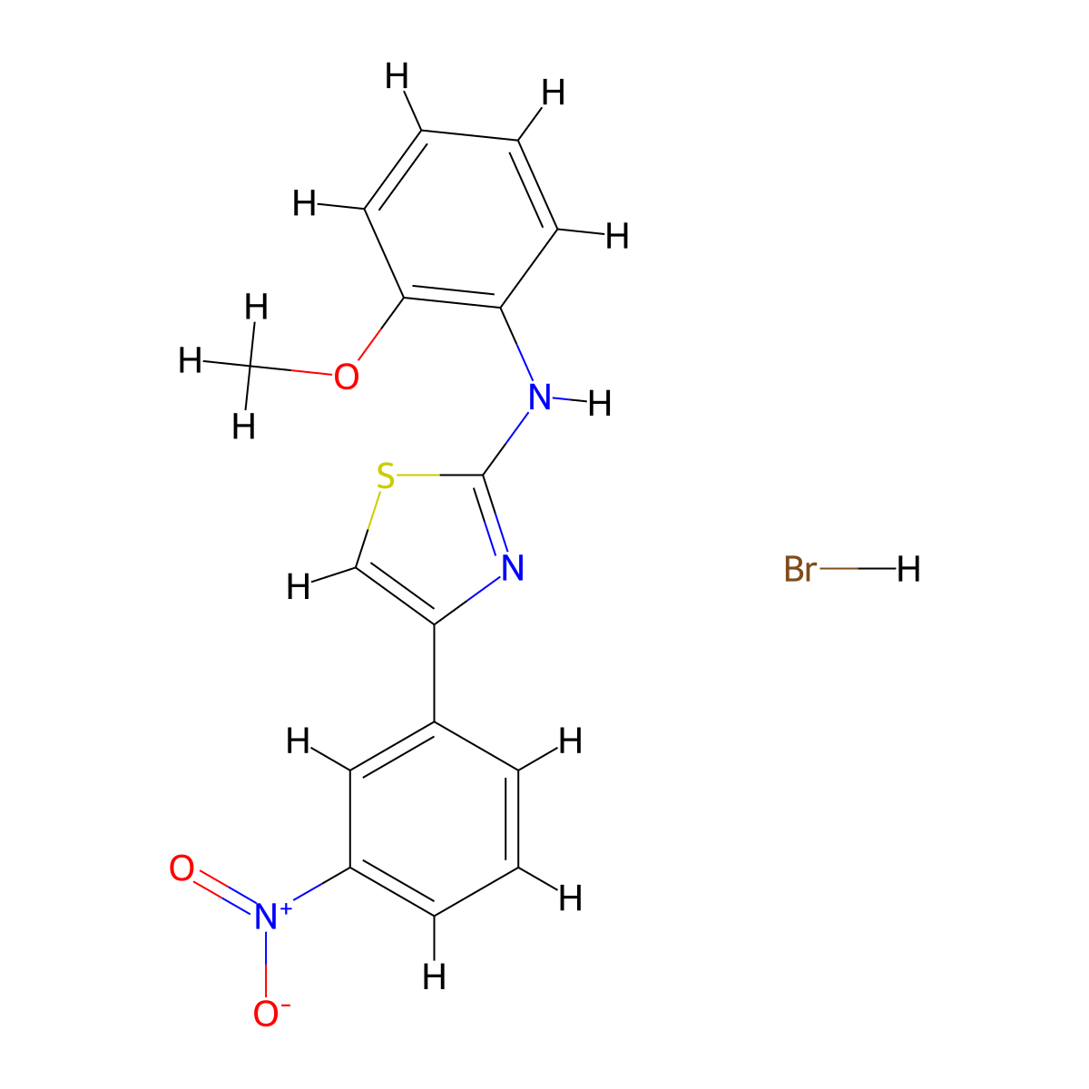 N-(2-methoxyphenyl)-4-(3-nitrophenyl)-1,3-thiazol-2-amine hydrobromide molecular structure, CAS 316806-65-2