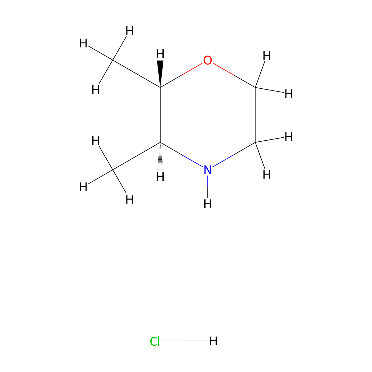 rac-(2R,3R)-2,3-dimethylmorpholine hydrochloride molecular structure, CAS 316806-96-9