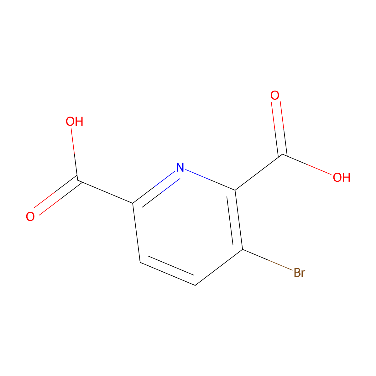 3-bromopyridine-2,6-dicarboxylic Acid molecular structure, CAS 316808-10-3