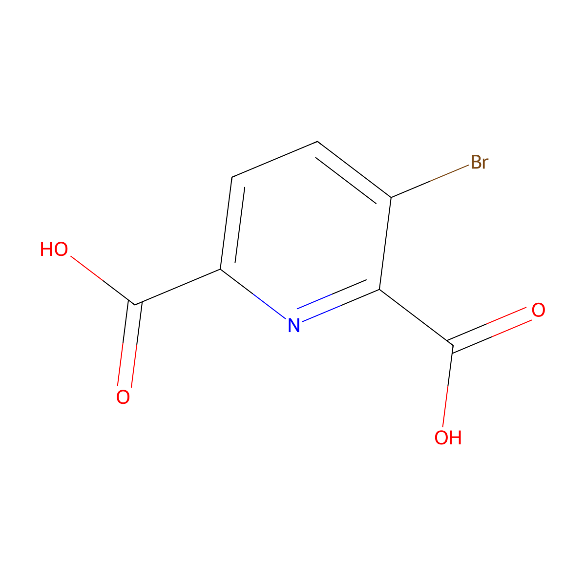 3-bromopyridine-2,6-dicarboxylic Acid molecular structure, CAS 316808-10-3