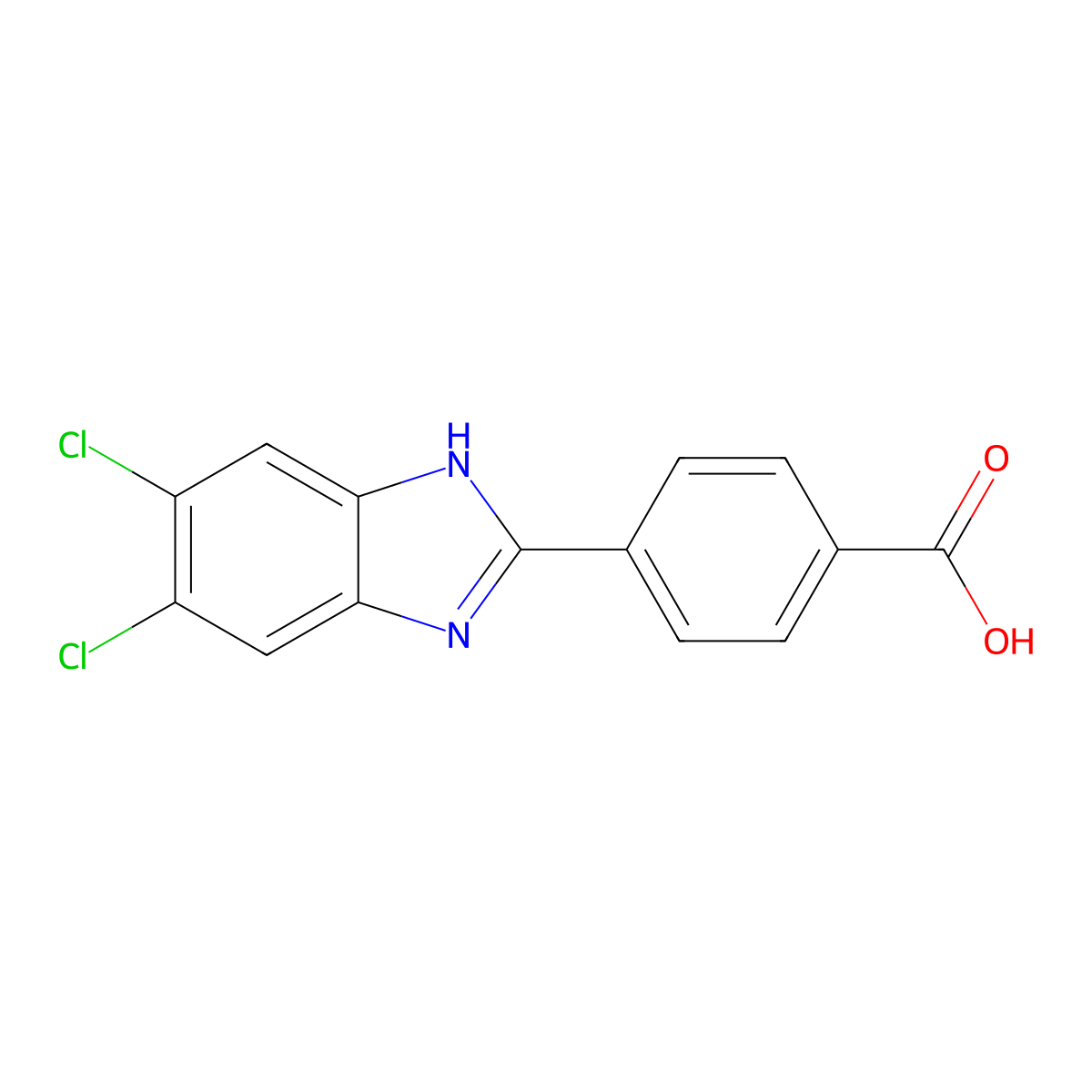 4-(5,6-dichloro-1H-benzimidazol-2-yl)benzoic acid molecular structure, CAS 316810-07-8