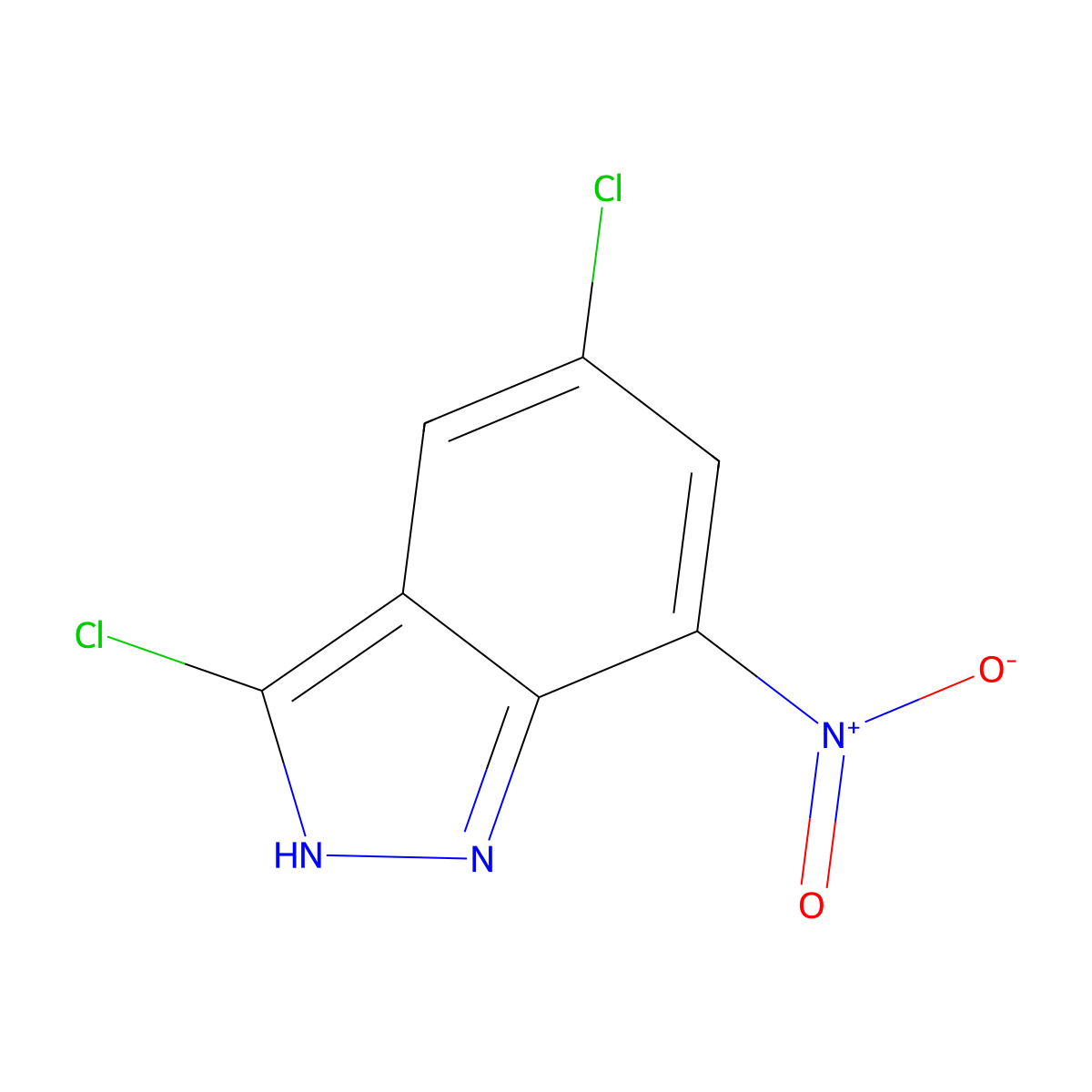 3,5-Dichloro-7-nitro-1H-indazole molecular structure, CAS 316810-83-0