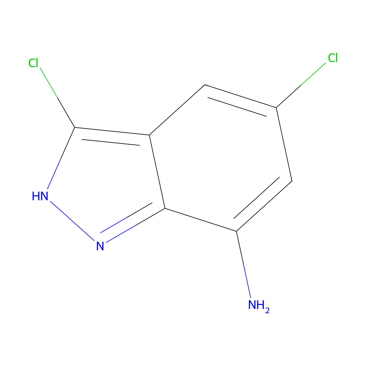 3,5-Dichloro-1H-indazol-7-amine molecular structure, CAS 316810-92-1