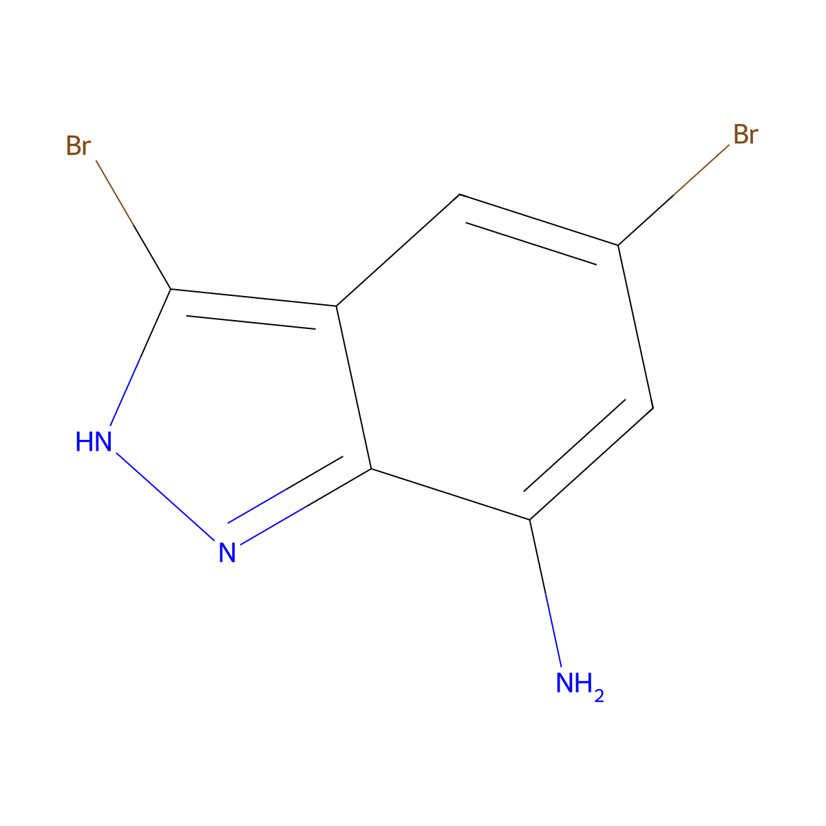 3,5-Dibromo-1H-indazol-7-amine molecular structure, CAS 316810-94-3